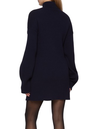 Back View - Click To Enlarge - BALENCIAGA - Pinched Cotton Wool Knit Mini Dress
