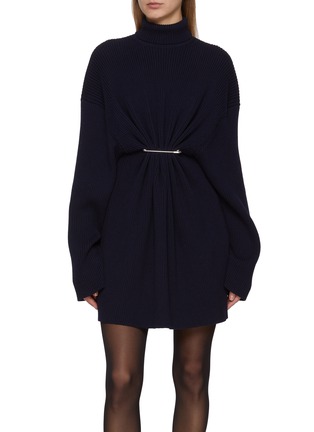 Main View - Click To Enlarge - BALENCIAGA - Pinched Cotton Wool Knit Mini Dress