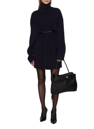 Figure View - Click To Enlarge - BALENCIAGA - Pinched Cotton Wool Knit Mini Dress