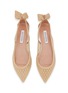 Detail View - Click To Enlarge - AQUAZZURA - Bow Tie Mesh Suede Ballet Flats