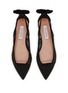Detail View - Click To Enlarge - AQUAZZURA - Bow Tie Mesh Suede Ballet Flats