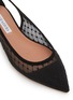 Detail View - Click To Enlarge - AQUAZZURA - Bow Tie Mesh Suede Ballet Flats