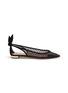 Main View - Click To Enlarge - AQUAZZURA - Bow Tie Mesh Suede Ballet Flats