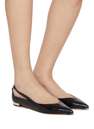 Figure View - Click To Enlarge - AQUAZZURA - Sheeva Skimmer Leather Flats