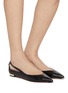 Figure View - Click To Enlarge - AQUAZZURA - Sheeva Skimmer Leather Flats