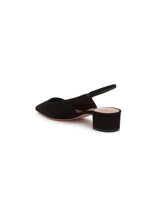  - AQUAZZURA - Allegra 40 Suede Slingback Mules