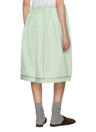 Back View - Click To Enlarge - PRADA - Pleated Knee Length Cotton Skirt