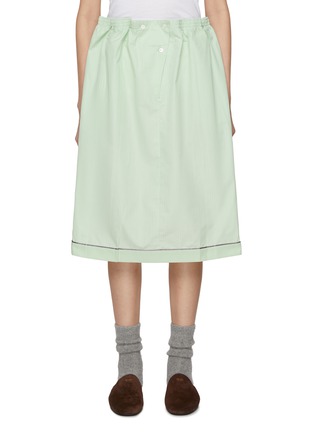 Main View - Click To Enlarge - PRADA - Pleated Knee Length Cotton Skirt