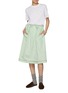 Figure View - Click To Enlarge - PRADA - Pleated Knee Length Cotton Skirt