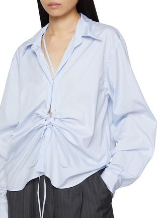  - PRADA - Ruched Front Cotton Poplin Shirt
