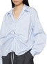  - PRADA - Ruched Front Cotton Poplin Shirt