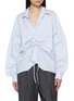 Main View - Click To Enlarge - PRADA - Ruched Front Cotton Poplin Shirt