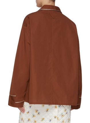 Back View - Click To Enlarge - PRADA - Wide Sleeve Cotton Pyjama Shirt