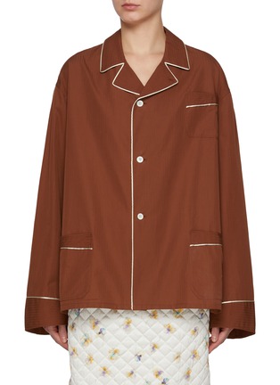 Main View - Click To Enlarge - PRADA - Wide Sleeve Cotton Pyjama Shirt