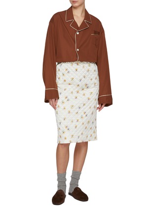 Figure View - Click To Enlarge - PRADA - Wide Sleeve Cotton Pyjama Shirt