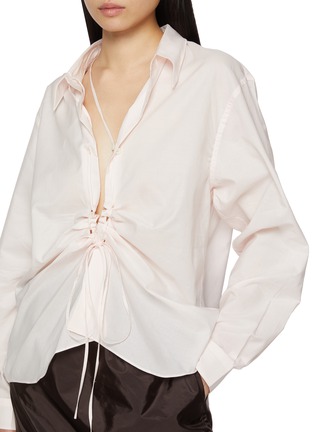  - PRADA - Ruched Front Cotton Poplin Shirt