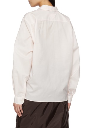 Back View - Click To Enlarge - PRADA - Ruched Front Cotton Poplin Shirt
