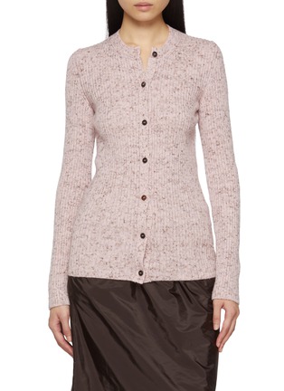 Main View - Click To Enlarge - PRADA - Long Sleeve Ribbed Knit Cardigan