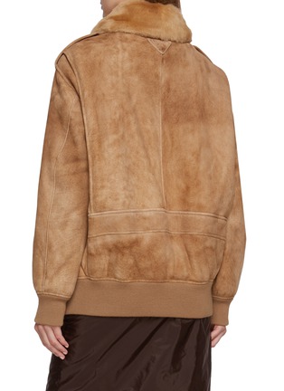 Back View - Click To Enlarge - PRADA - Chunky Shearling Collar Jacket