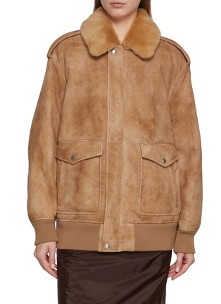 Main View - Click To Enlarge - PRADA - Chunky Shearling Collar Jacket
