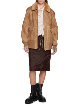 Figure View - Click To Enlarge - PRADA - Chunky Shearling Collar Jacket