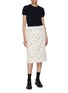 Figure View - Click To Enlarge - PRADA - Floral Quilted Silk Midi Skirt