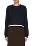 Main View - Click To Enlarge - PRADA - Long Sleeve Contrast Cotton Jersey T-Shirt