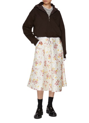Figure View - Click To Enlarge - PRADA - Liberty Floral Quilted Silk Skirt