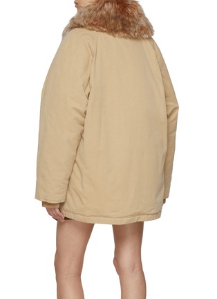 Back View - Click To Enlarge - PRADA - Fur Collar Cotton Puffer Jacket