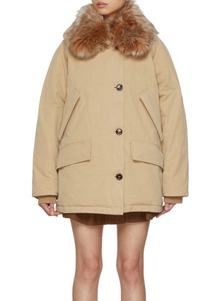 Main View - Click To Enlarge - PRADA - Fur Collar Cotton Puffer Jacket