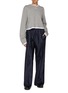 Figure View - Click To Enlarge - PRADA - Long Sleeve Contrast Cotton Jersey T-Shirt