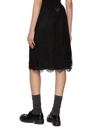 Back View - Click To Enlarge - PRADA - Lace Midi Skirt