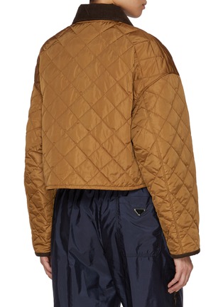 Back View - Click To Enlarge - PRADA - Corduroy Collar Quilted Jacket