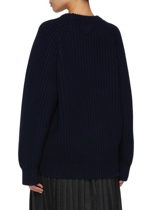 Back View - Click To Enlarge - PRADA - Safety Pin Chunky Wool Cashmere Knit Sweater