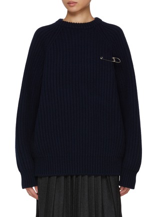 Main View - Click To Enlarge - PRADA - Safety Pin Chunky Wool Cashmere Knit Sweater