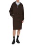 Figure View - Click To Enlarge - PRADA - Drawstring Waist Cotton Midi Skirt