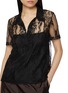  - PRADA - Short Sleeve Sheer Lace Blouse