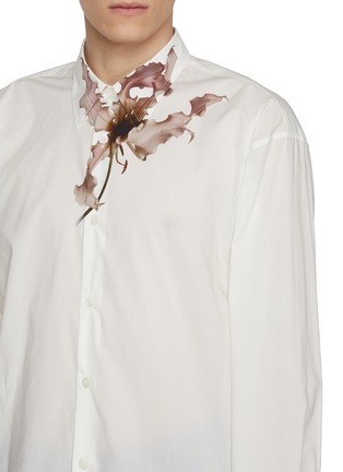  - DRIES VAN NOTEN - Long Sleeve Floral Print Cotton Poplin Shirt
