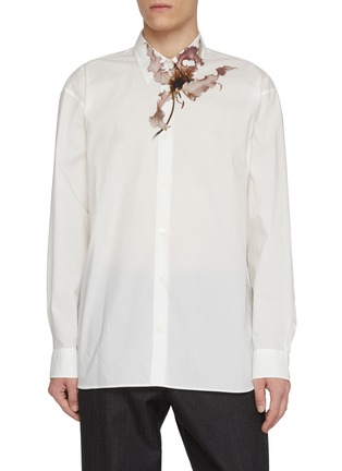 Main View - Click To Enlarge - DRIES VAN NOTEN - Long Sleeve Floral Print Cotton Poplin Shirt
