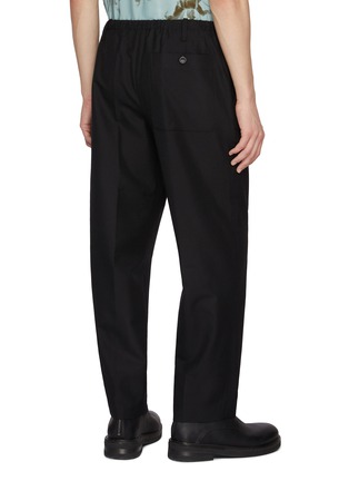 Back View - Click To Enlarge - DRIES VAN NOTEN - Lovat Basket Weave Wool Penny Pants