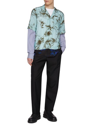 Figure View - Click To Enlarge - DRIES VAN NOTEN - Lovat Basket Weave Wool Penny Pants