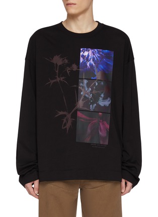 Main View - Click To Enlarge - DRIES VAN NOTEN - Floral Printed Long Sleeve Cotton Hegland T-Shirt