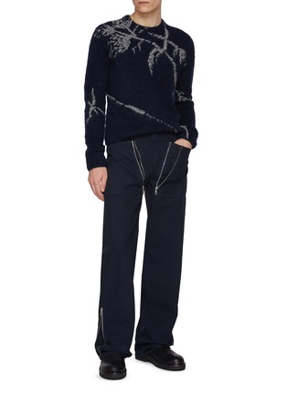 Figure View - Click To Enlarge - DRIES VAN NOTEN - Pexior Zip Detail Compact Cotton Pants