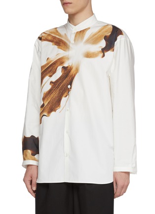 Detail View - Click To Enlarge - DRIES VAN NOTEN - Long Sleeve Dragon Flower Print Cotton Poplin Shirt