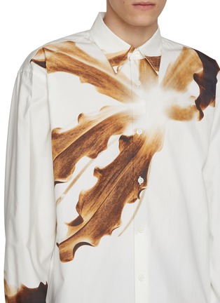  - DRIES VAN NOTEN - Long Sleeve Dragon Flower Print Cotton Poplin Shirt