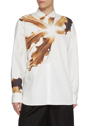 Main View - Click To Enlarge - DRIES VAN NOTEN - Long Sleeve Dragon Flower Print Cotton Poplin Shirt
