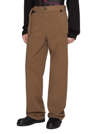 Detail View - Click To Enlarge - DRIES VAN NOTEN - Belted Layered Twill Cotton Pennine Pants