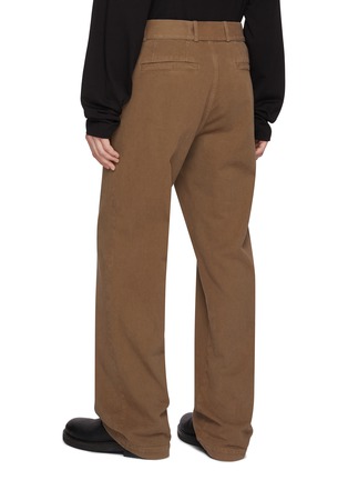 Back View - Click To Enlarge - DRIES VAN NOTEN - Belted Layered Twill Cotton Pennine Pants