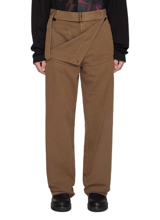 Main View - Click To Enlarge - DRIES VAN NOTEN - Belted Layered Twill Cotton Pennine Pants