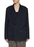 Main View - Click To Enlarge - DRIES VAN NOTEN - Caplans Double Breasted Cotton Wool Blazer